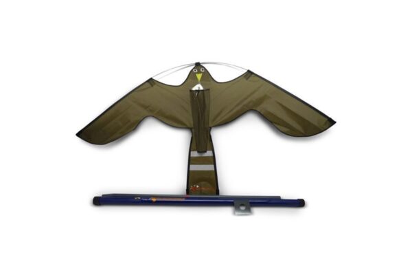 Vogelscheuchen-Drachen Hawk Kite (braun) mit Glasfasermast 7 meter