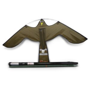 Vogelscheuchen-Drachen Hawk Kite (braun) mit Glasfasermast 10 Meter